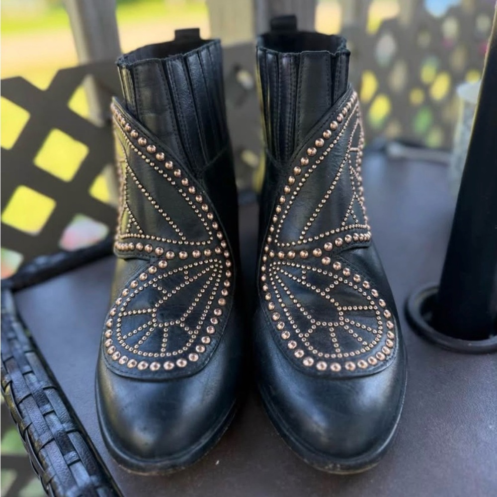 #28 Sophia Webster Black Studded Ankle Boots Size 39.5